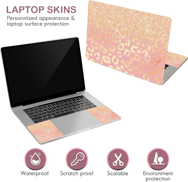 DINKY Laptop Skin Sticker Decal, 16" 16.5” 17” 17.3 inch Laptop Universal Reusable Vinyl Skin Stickers Art Cover Decal Notebook PC Personalized Protector (Light Orange) - Image 2